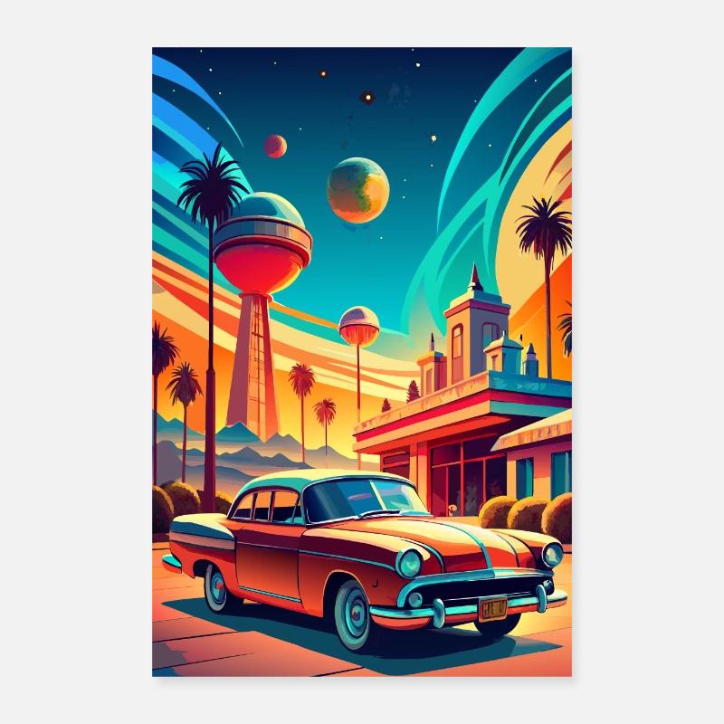 Carrousel céleste - Poster 40 x 60 cm - blanc