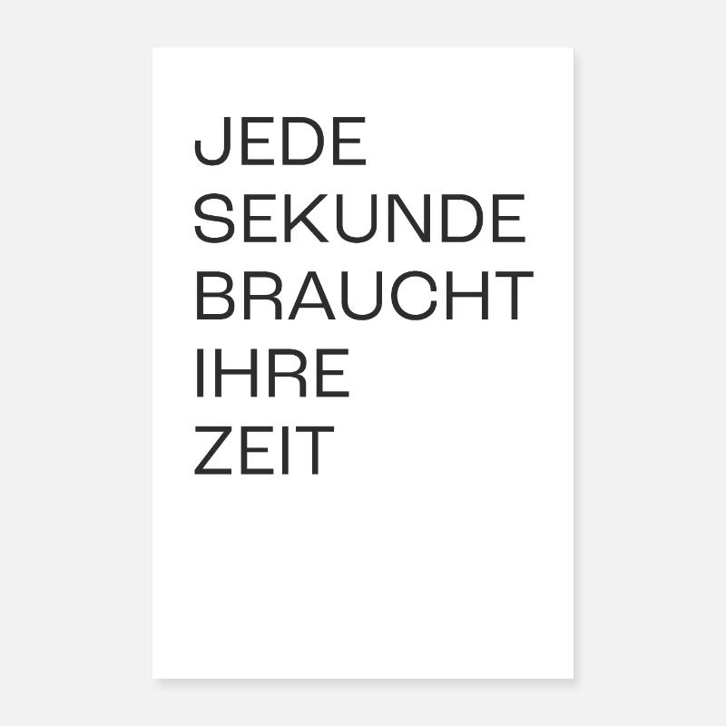 sekunde - Poster 40x60 cm - Weiß
