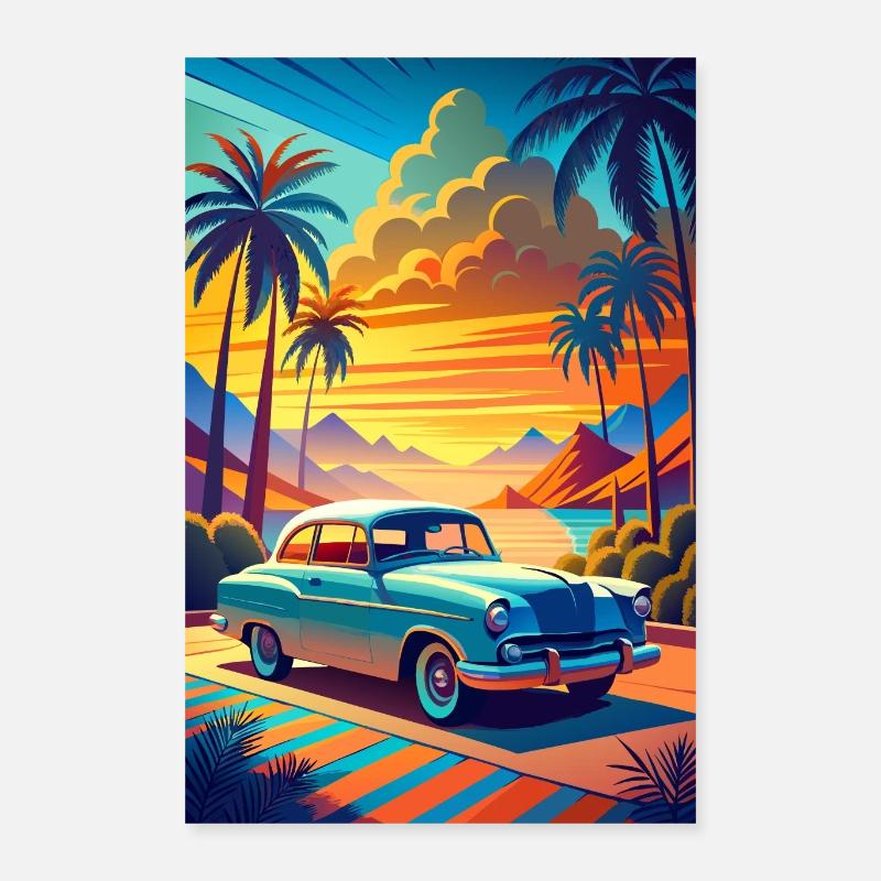 Lapislazuli - Poster 40x60 cm - Weiß