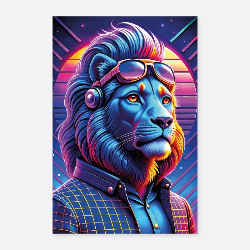 lion pop art 80s Poster 40x60 cm