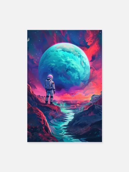 Astronaut - Poster 40x60 cm - Weiß