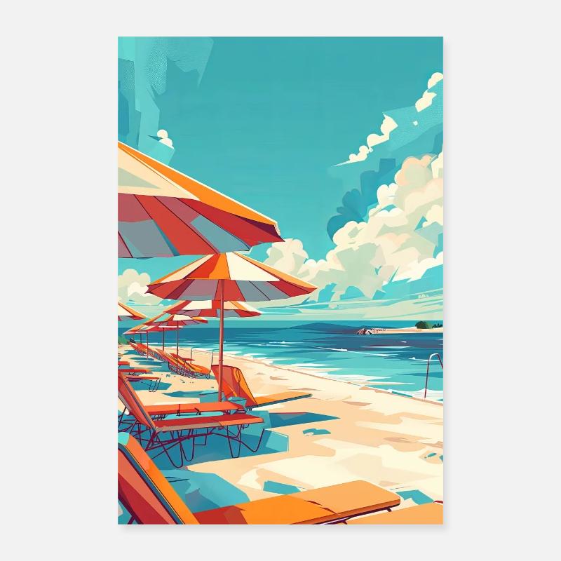 Strand - Poster 40x60 cm - Weiß