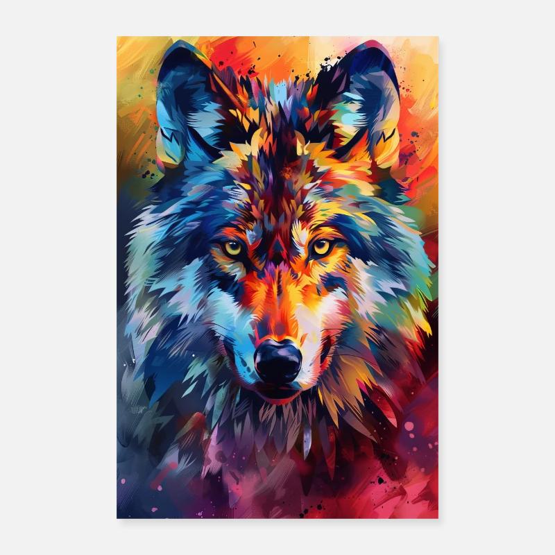 Wolf - Poster 40x60 cm - Weiß