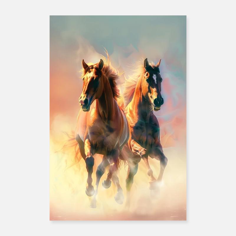 Pferd - Poster 40x60 cm - Weiß