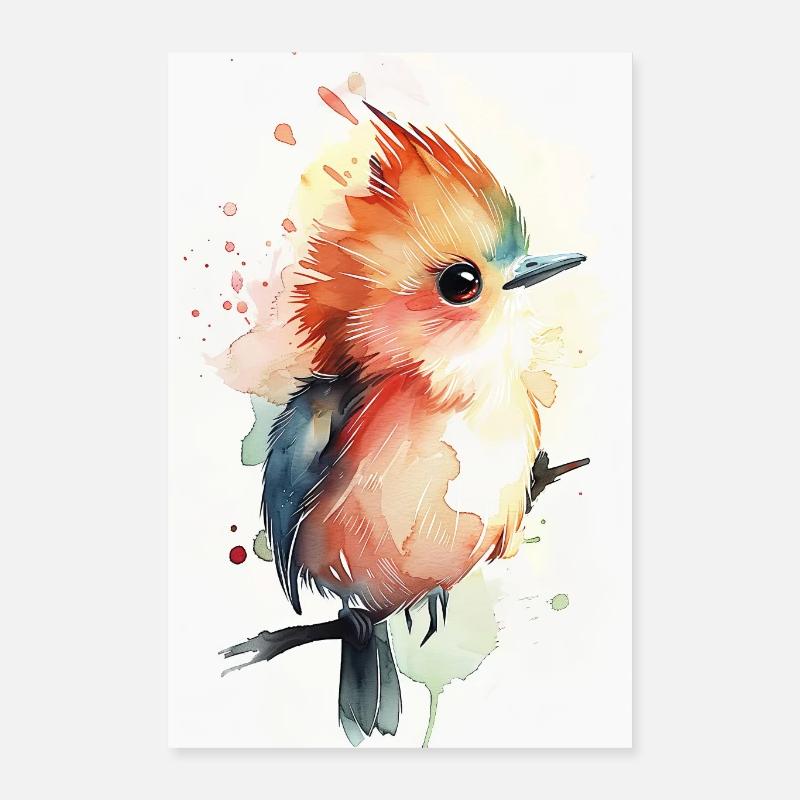 Kolibri - Poster 40x60 cm - Weiß