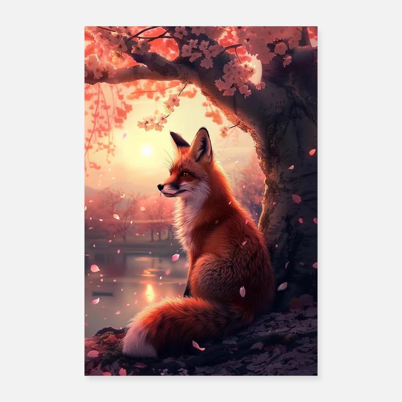 Fuchs - Poster 40x60 cm - Weiß