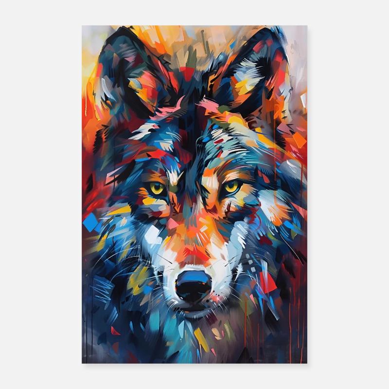 Wolf - Poster 40x60 cm - Weiß