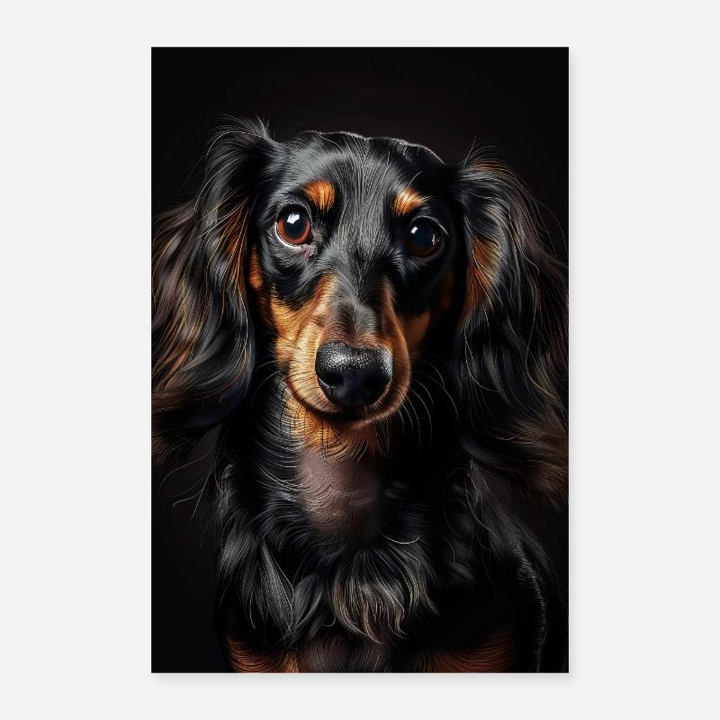 Dackel - Poster 40x60 cm - Weiß