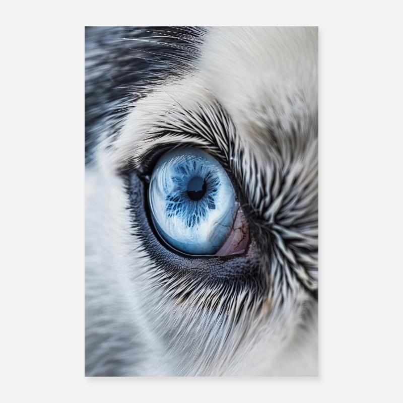 Husky - Poster 40x60 cm - Weiß