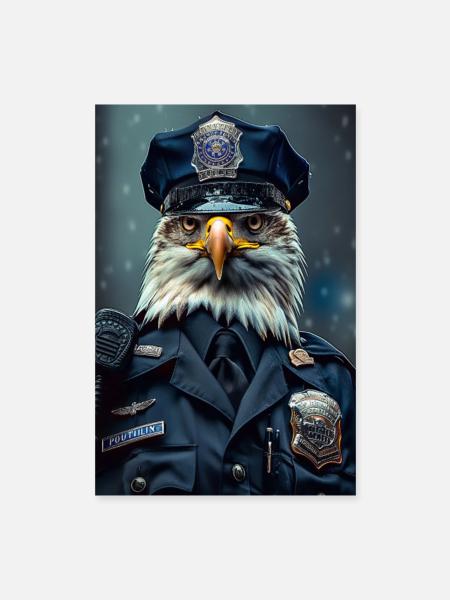Adler - Poster 40x60 cm - Weiß