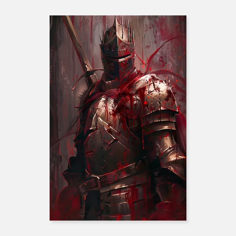 Chevalier - Poster 40 x 60 cm - blanc