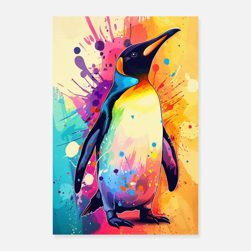 Pinguin - Poster 40x60 cm - Weiß