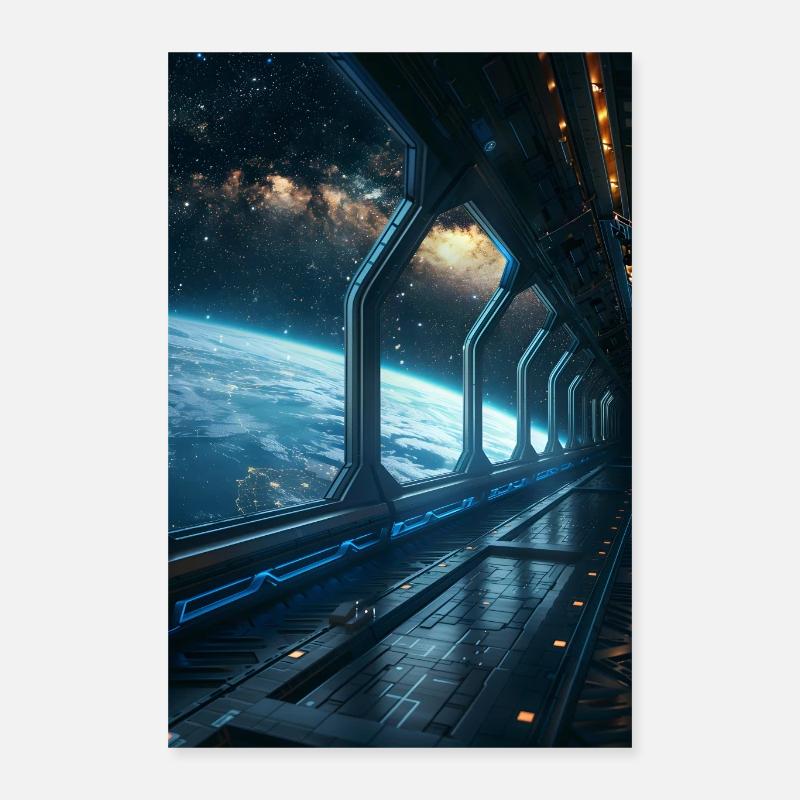 spaceship, earth, planet, world, space, galaxy Poster 16" x 24" (40x60 cm)
