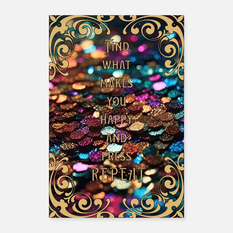 Glitter Repeat - Poster 40x60 cm - Weiß