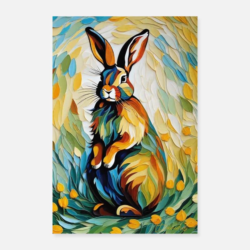 Easter Bunny | Easter Egg, Poster, Image, Print - Poster 16" x 24" (40x60 cm) - white