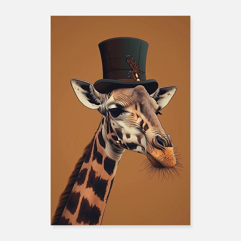 Giraffe - Poster 40x60 cm - Weiß
