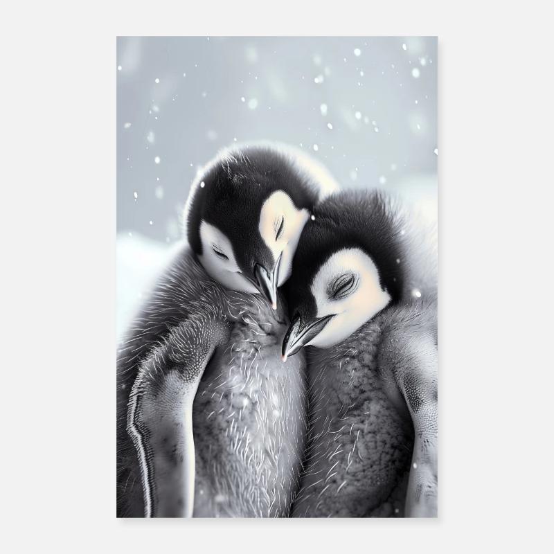Pingouin - Poster 40 x 60 cm - blanc