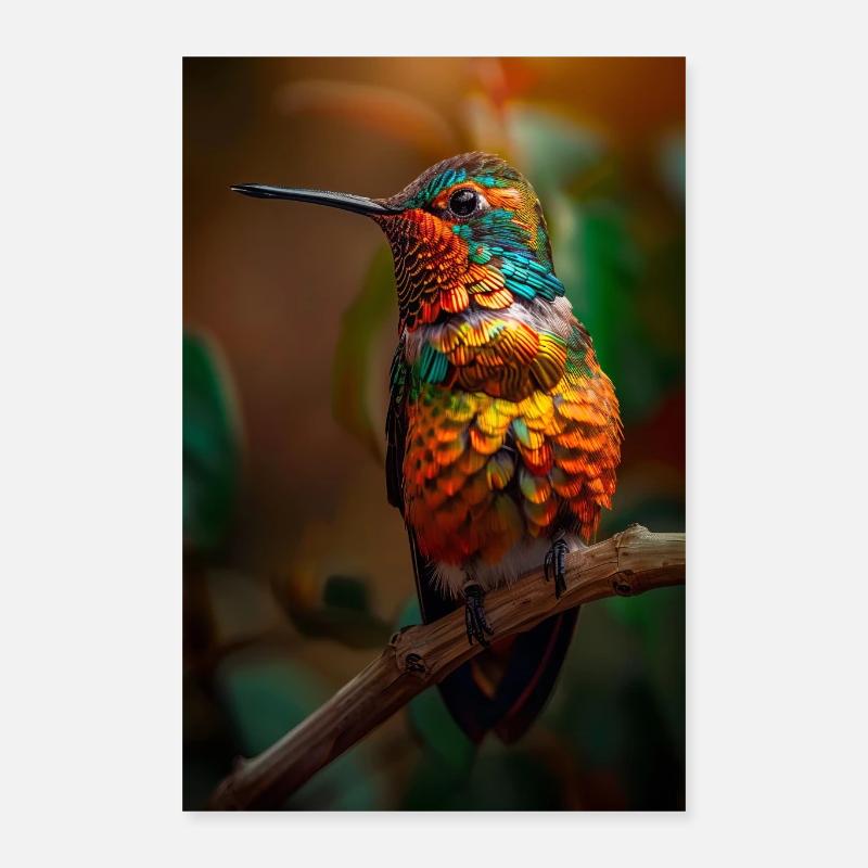 Colibri - Poster 40 x 60 cm - blanc