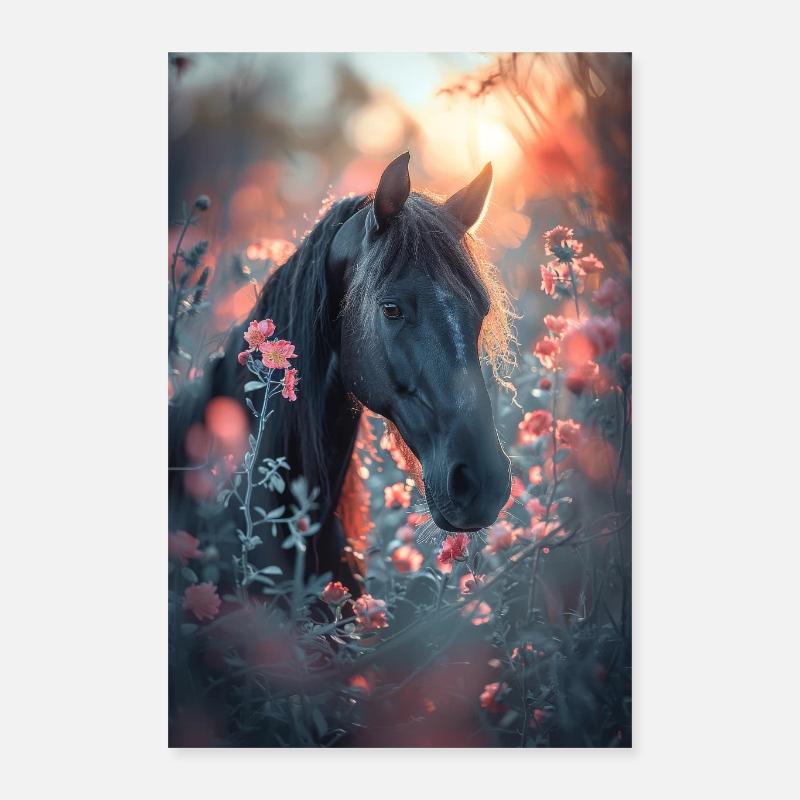 Pferd Pferde Reiten Pferdereiten Sprungreiten Poster 40x60 cm