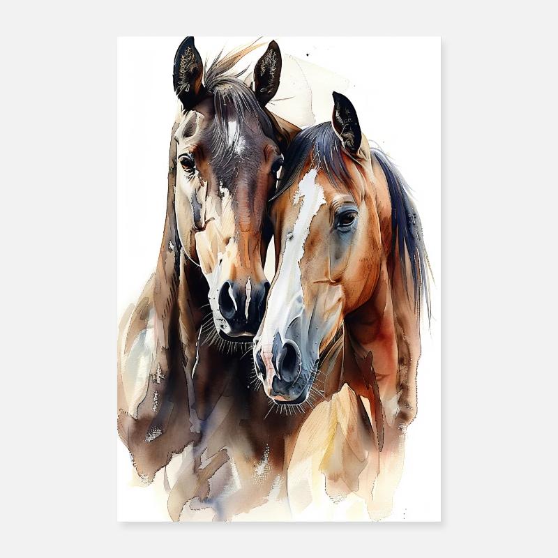 Pferd - Poster 40x60 cm - Weiß