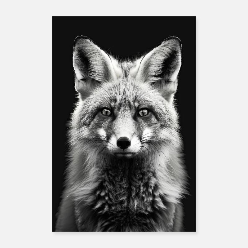 Fuchs - Poster 40x60 cm - Weiß