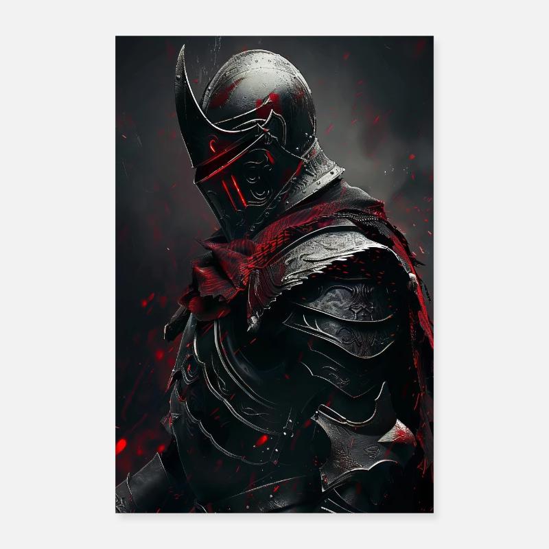 Chevalier - Poster 40 x 60 cm - blanc
