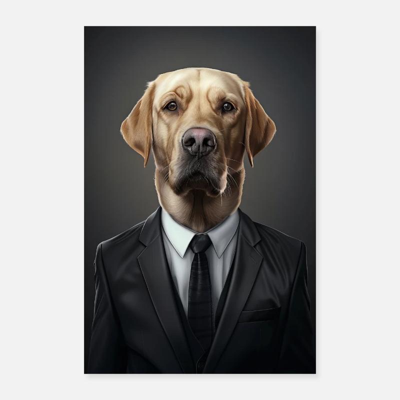 Labrador - Poster 40x60 cm - Weiß