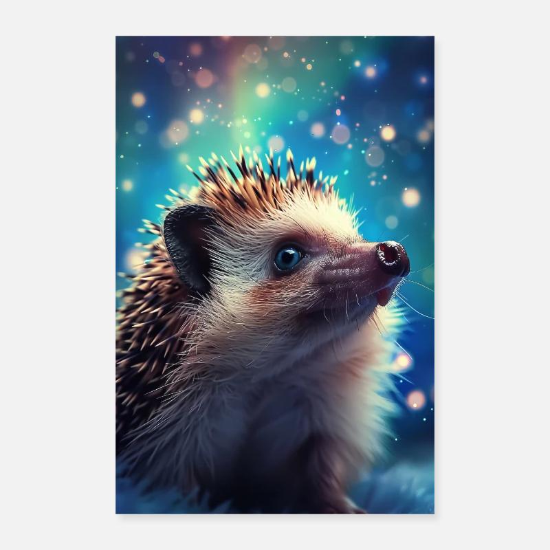 Igel - Poster 40x60 cm - Weiß
