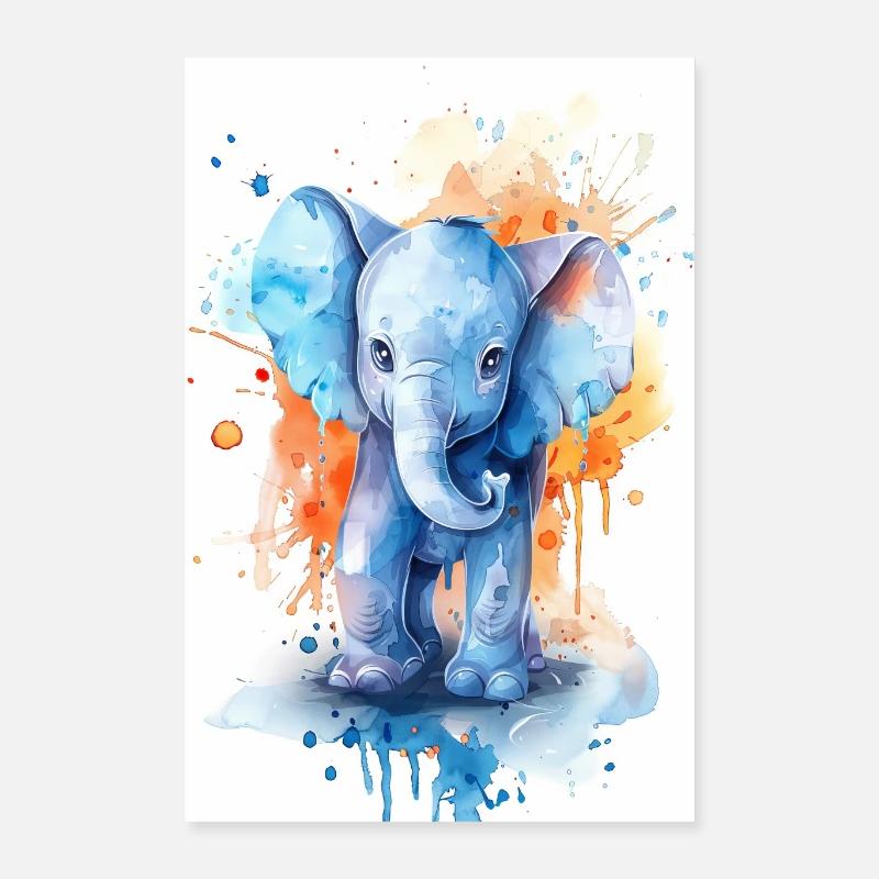 Éléphant Poster 40 x 60 cm