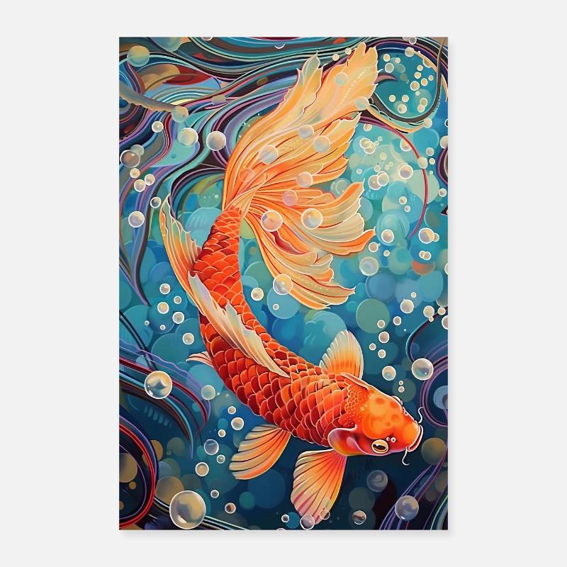 Koi - Poster 40 x 60 cm - blanc