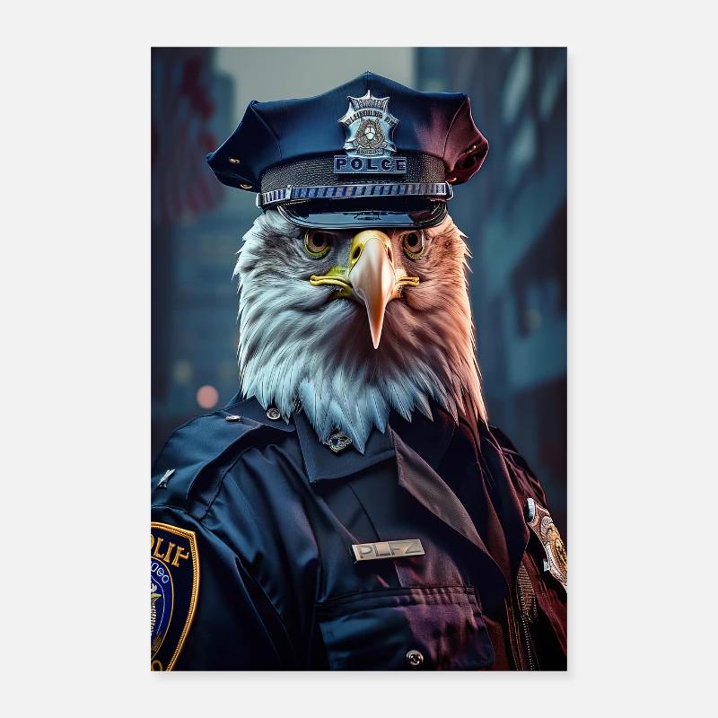 Adler - Poster 40x60 cm - Weiß