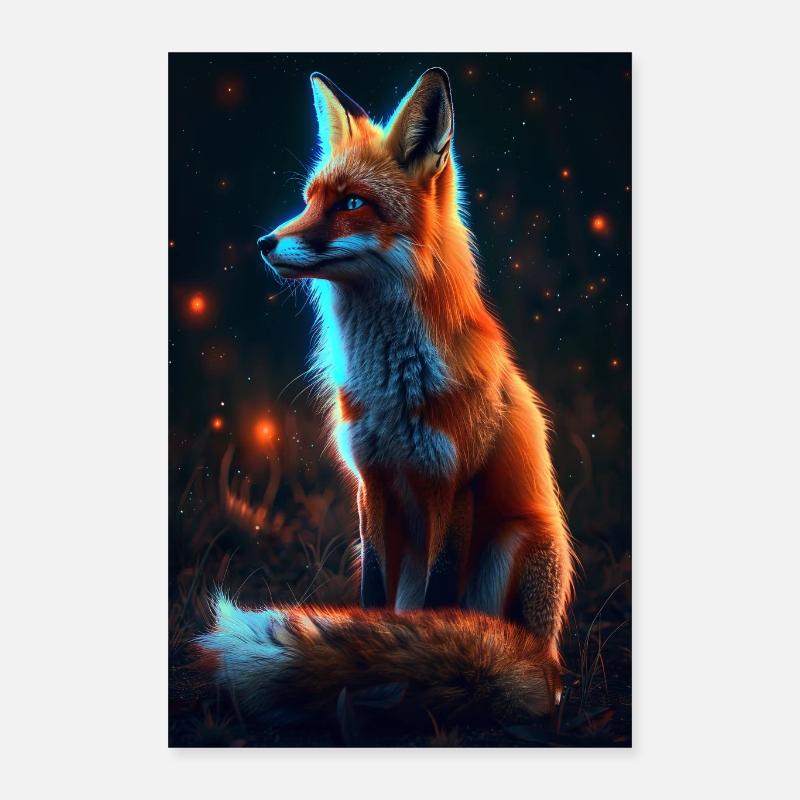 Fuchs - Poster 40x60 cm - Weiß