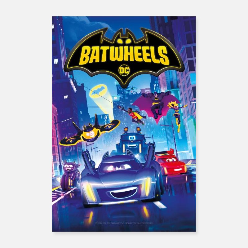 Batwheels Poster-Design Mit Logo, Helden Und Autos Poster 40x60 cm