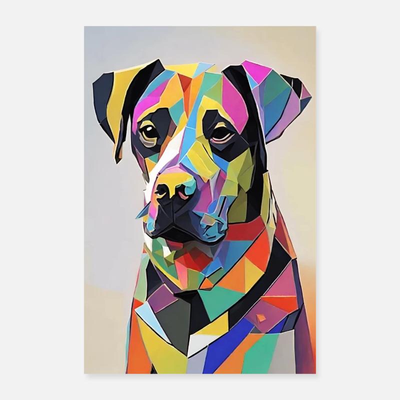 Affiche labrador de la majesté canine cubiste » Poster 40 x 60 cm