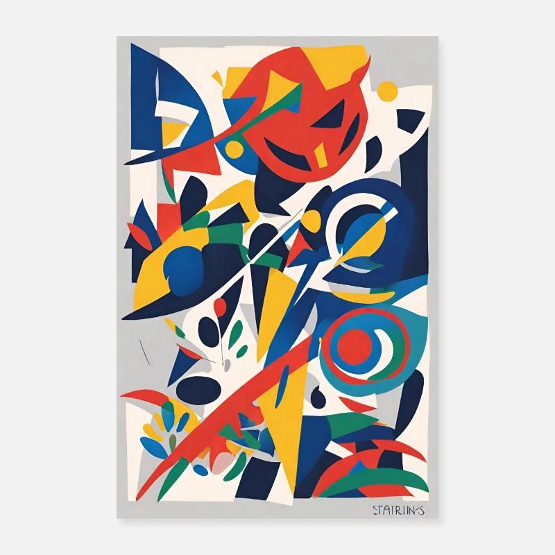 "Abstract Staircase Euphoria Poster" - Poster 16" x 24" (40x60 cm) - white