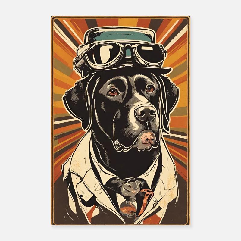 "Fliegerwelpen-Pilotenposter" - Poster 40x60 cm - Weiß