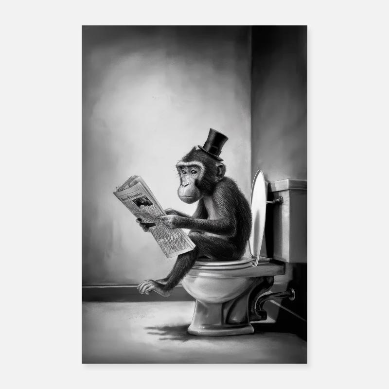 Monkey Monkey Animal Gorilla Chimpanzee Animal Poster 16" x 24" (40x60 cm)