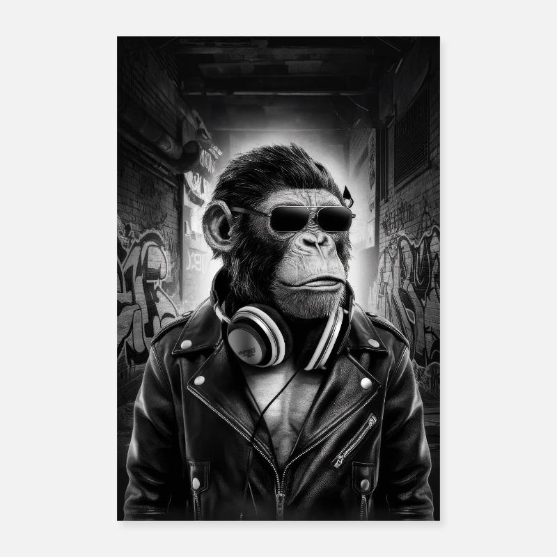 Monkey Monkey Animal Gorilla Chimpanzee Animal Poster 16" x 24" (40x60 cm)