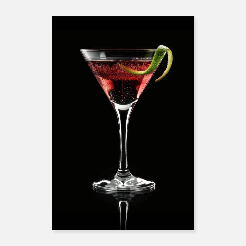 Chic Cosmopolitan Cocktail with Lime Twist Poster 16" x 24" (40x60 cm)