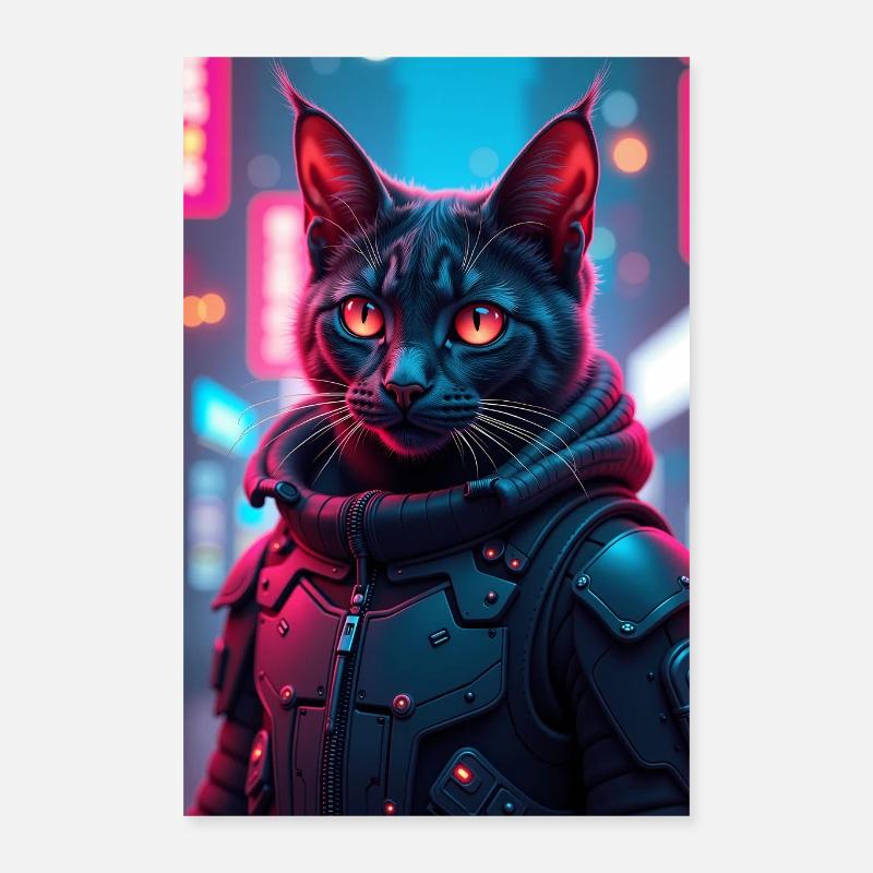 Chat Cyberpunk Poster 40 x 60 cm