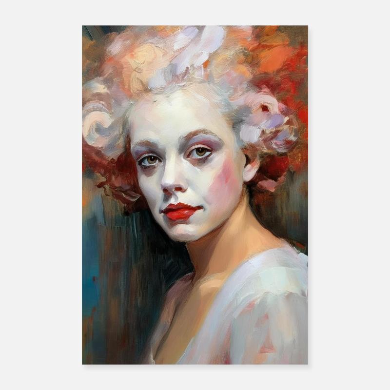 Portrait von einem bunten Clown 2 Poster 40x60 cm