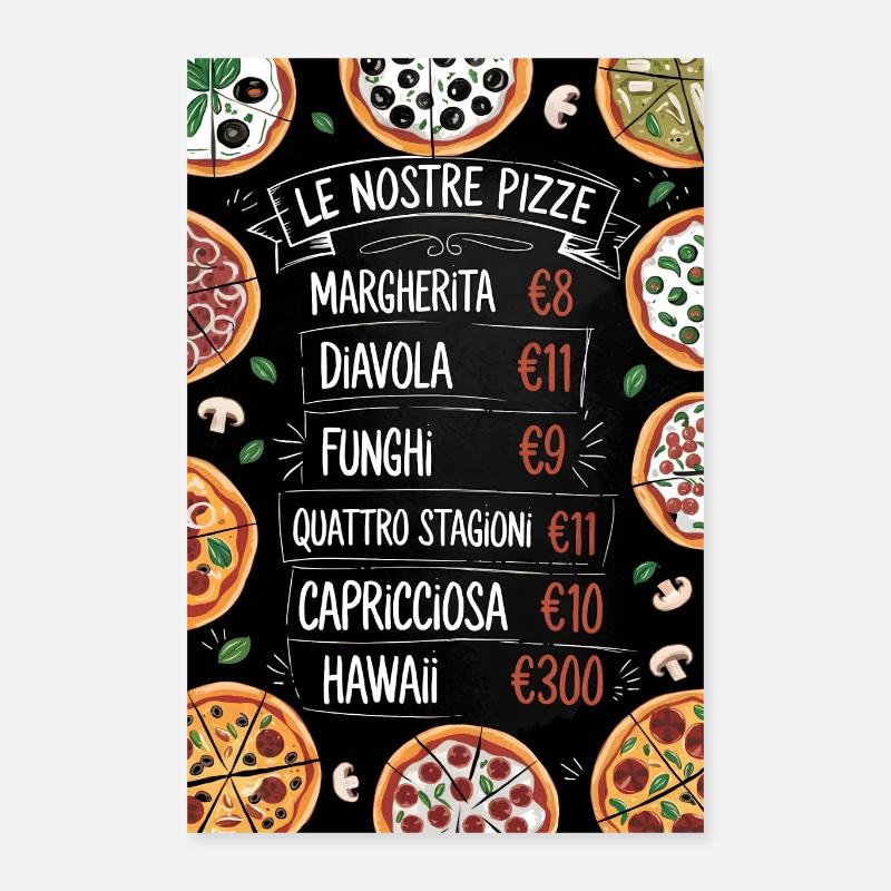 Pizza Hawaï à prix ridicule au menu italien Poster 40 x 60 cm