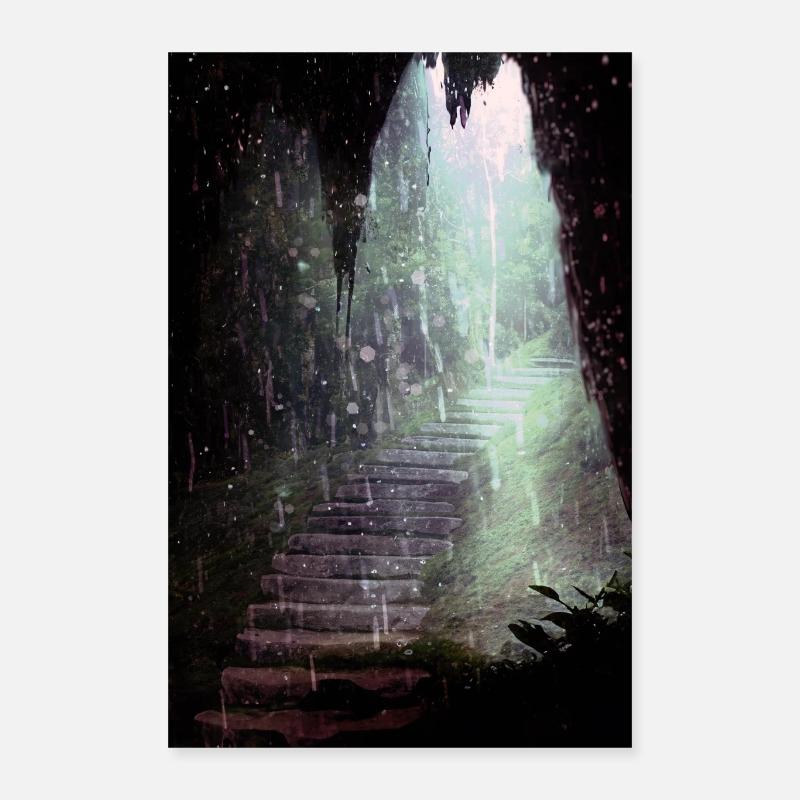 Escaliers de la jungle Poster 40 x 60 cm