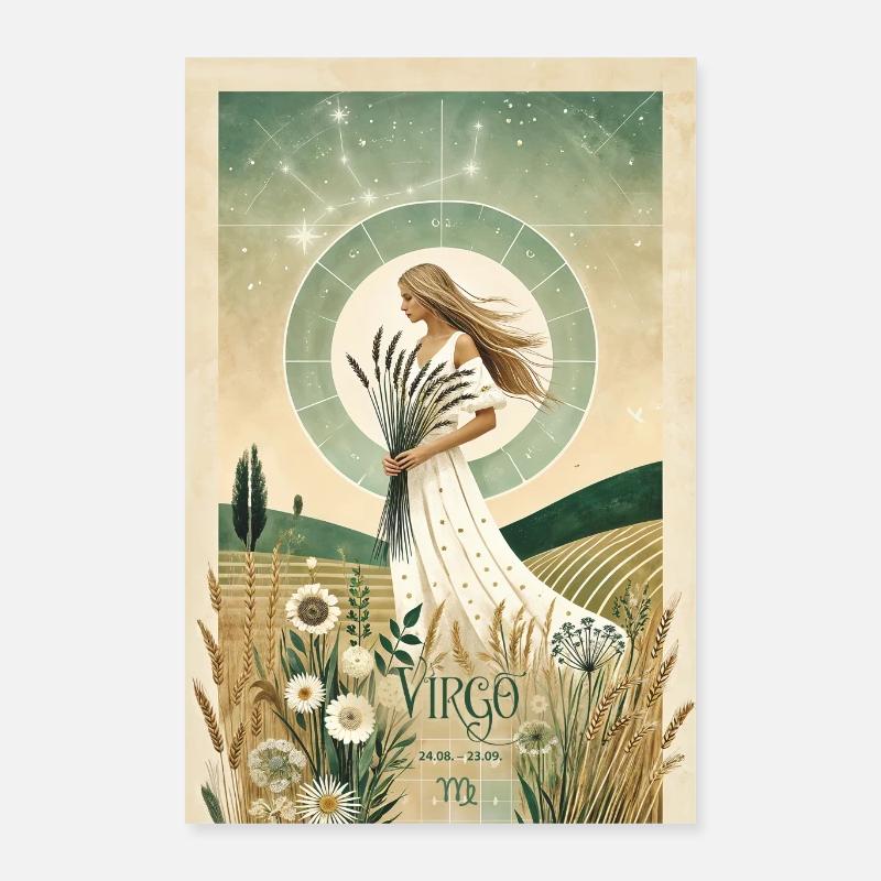 Affiche du zodiaque pure Vierge Poster 40 x 60 cm