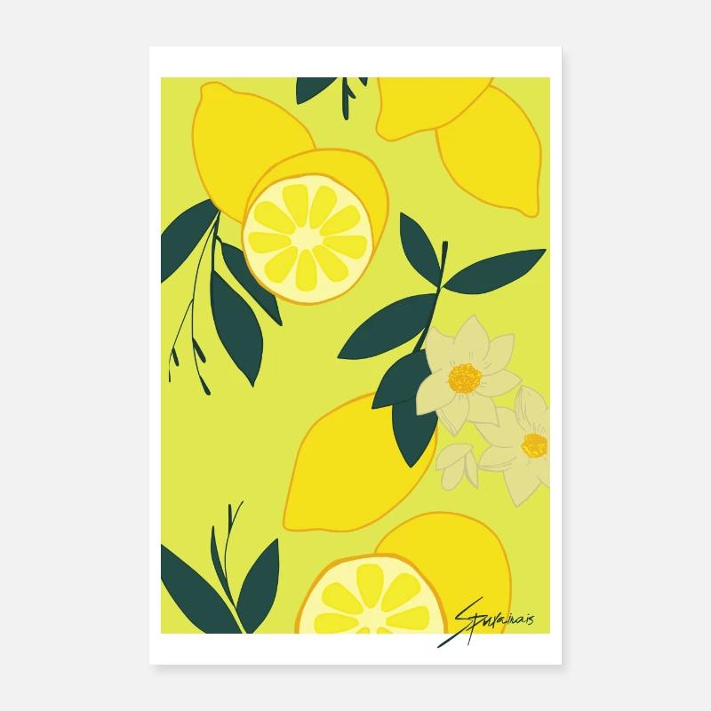 Citrons - Poster 40 x 60 cm - blanc