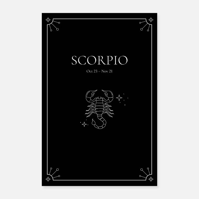 Sternzeichen-Poster "Scorpio" schwarz Poster 40x60 cm