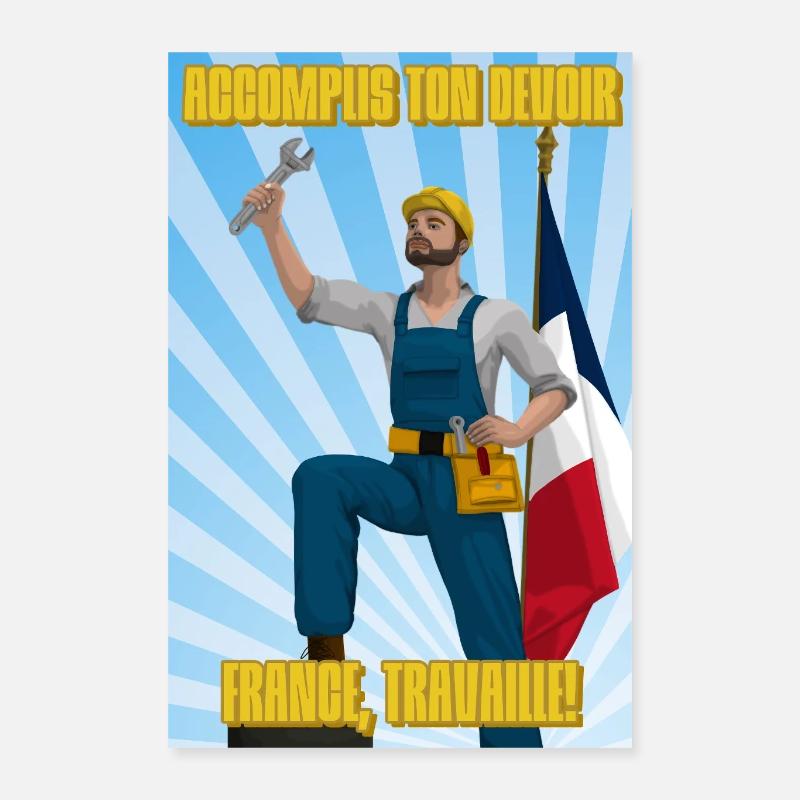 Frankreich, Arbeit! Poster 40x60 cm
