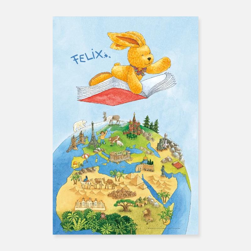 Felix der Hase Auf Der Reise Um Die Welt Poster 40x60 cm
