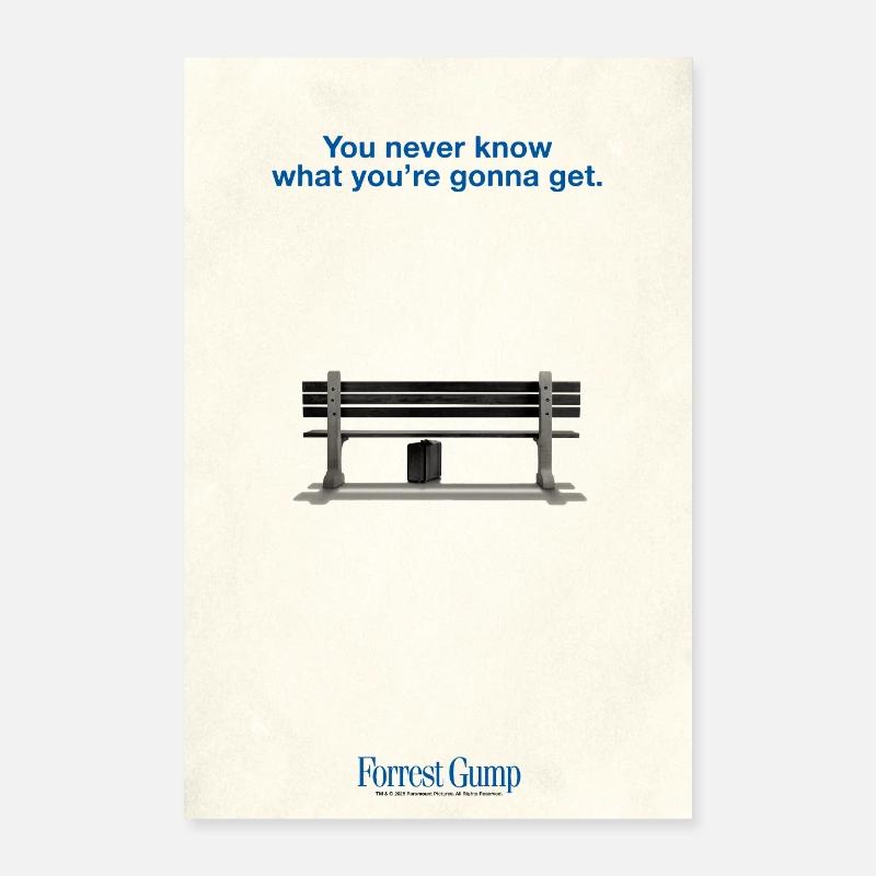 Forrest Gump Special Design Empty Bench And Quote Poster 16" x 24" (40x60 cm)