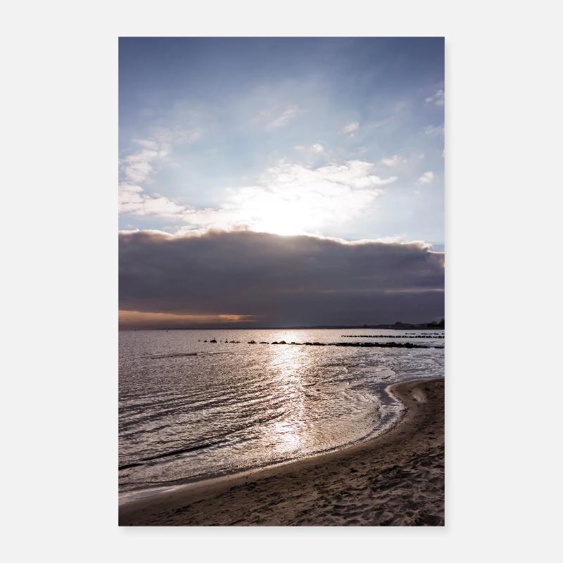 Coucher de soleil sur la plage Poster 40 x 60 cm